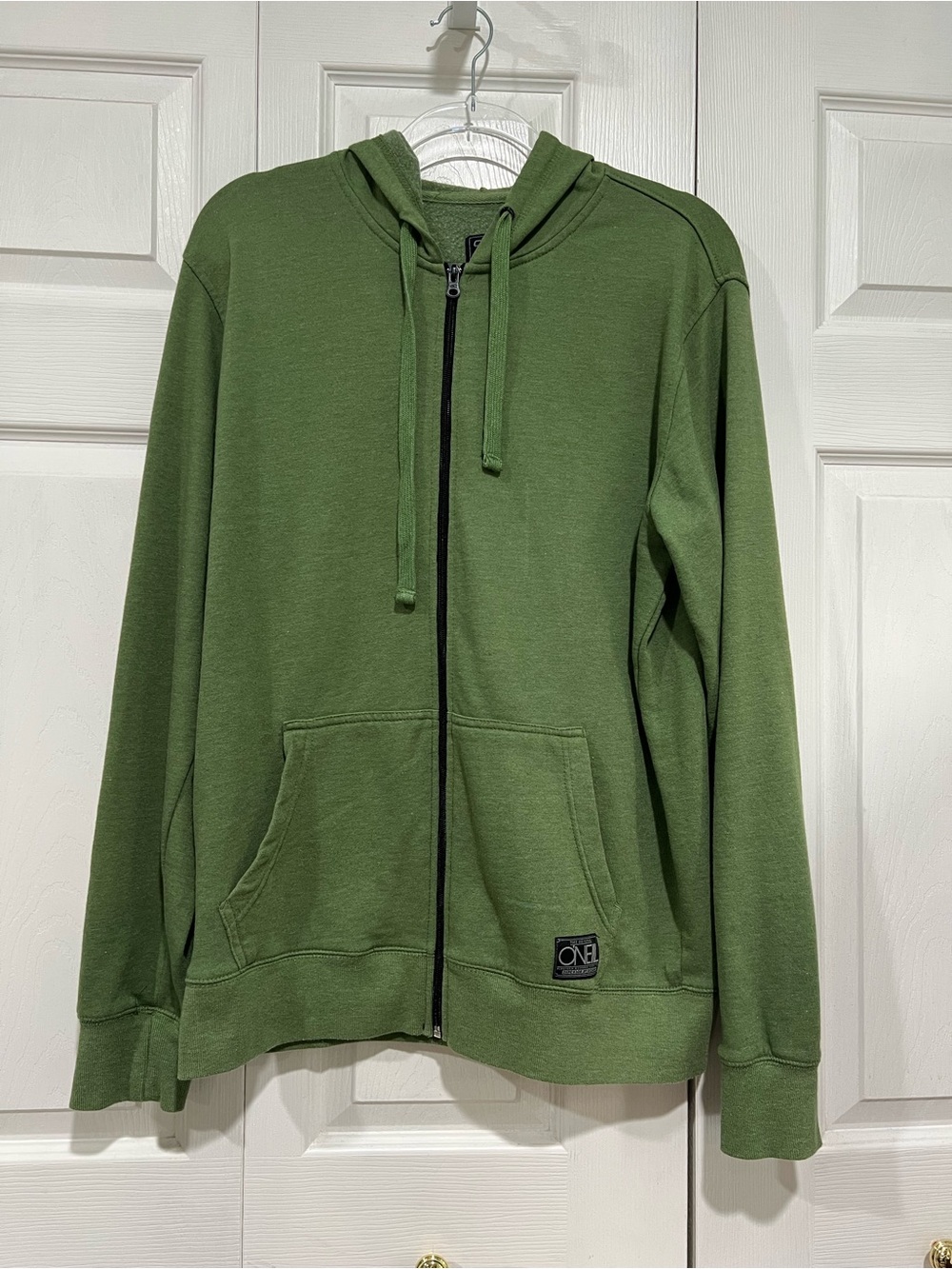 💙 O’Neill Men’s Green Zip Front Hoodie Sweatshirt- Large (01463)